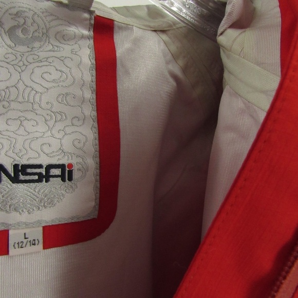 AnSAI Red Zipper Front Hooded Rain Jacket Kid's 12-14 - Picture 12 of 15